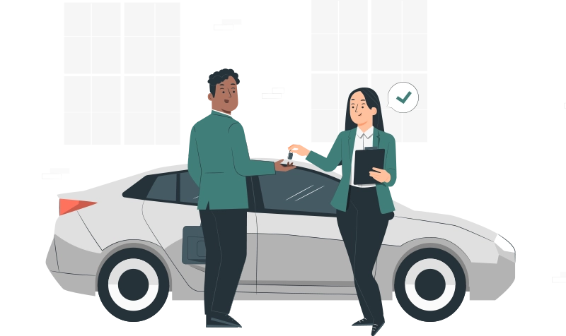 Dos personas se disponen a negociar la venta de un coche